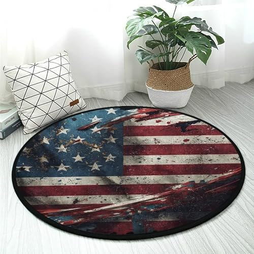 DNOVING Morbido tappeto rotondo con bandiera nazionale da 91 cm, antiscivolo, perfetto per soggiorno, camera da letto, cucina, bagno, lavabile e non perde peli