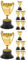 BESPORTBLE Trophée Moche 12 Pièces Mini-trophée Coupe du Trophée De Football Coupe d'or Trophées d'halloween Petit Trophée Coupe du Trophée De Participation des Sports Plastique Accessoires