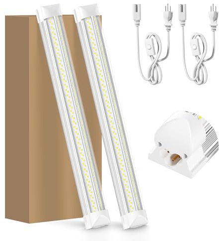 ONLYLUX - Lampes d'atelier à DEL, tube LED 25 W 6000 K, lumière de garage LED, super lumineuse, éclairage sous armoire, reliable avec prise lumineuse LED pour établi, atelier et sous-sol
