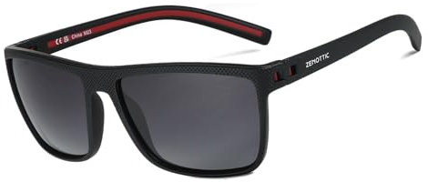 ZENOTTIC Sonnenbrille Herren Polarisiert Leichte TR90 Rahmen UV400 Schutz Quadrat Sonnenbrille