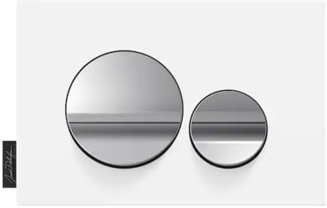 Jacob Delafon Plaque de Commande, Double Touches Rondes Chrome Brillant/Blanc Mat