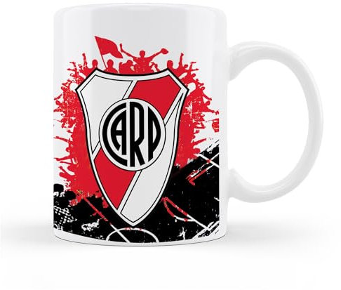 Taza de cerámica de River personalizada con nombre, regalos para fanáticos del futbol todos los equipos 325 ml para café, té, apta para microondas y lavavajillas (River)