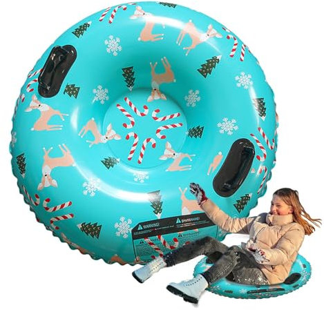 Zankie Tube de Luge Gonflable - Luge à Neige Gonflable de 80/85 cm pour la Luge pour Enf-Ants et Adultes Luge à Neige Robuste pour Le Patinage d'hiver Ski Neige