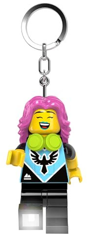 LEGO E-Sports Girl Schlüsselanhänger mit LED-Licht – ca. 7,6 cm große bewegliche Minifigur (KE229H) – Gaming Geschenk für Kinder und Fans – Batterien enthalten – Weiß