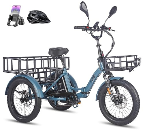 Fafrees F20 Mate E-Bike Dreirad 20 * 3.0 Zoll, E Bike klapprad 48V 21Ah Akku, Lasten Ebike Dreirad Reichweite 65-115Km, Lagergewicht 180KG