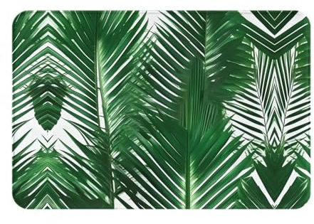 CarXs Green Palm Leaf Ideal Outdoor Mat,Anti-Slip Floor Mat, Bedroom Rug - Uncompromising Comfort and Durability
