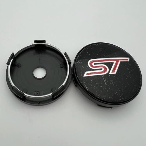 4 Stück Auto Radnabenkappen für Ford ST Fiesta EcoSport Explorer Escort Kuga Focus 1 2 3 mk2 mk3,Nabendeckel Felgendeckel Wasserdicht Staubdicht Radmittenabdeckung für Dekoration von Automobilen Rad