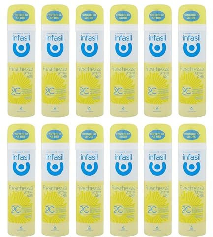 Infasil Deodorant-Spray Frische aktiv 48 Stunden, mehr Schweiß mehr Sie wissen als frisch, Deo 12x 150 ml + Italian Gourmet polpa 400g