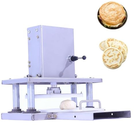 Stainless Steel Electric Tortilla Press Machine - Commercial Dough Pressing Tool for Pizza, Tortillas, Pastry - 661 lbs Pressure - Max 8.66