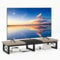 IBUYKE Mueble de TV para 32-60 TV,Mesa Televisión Estrecha con 2 balda,Doble Pantalla de Escritorio de Oficina,Mueble de TV para Hogar,Dormitorio,Sala de Estar,Negro Greige TVT002YB