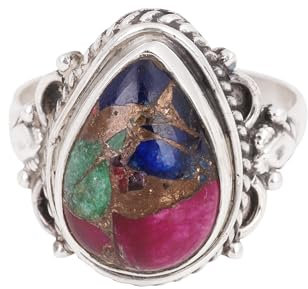 Meadows Wassermelonen-Mohave-Türkis-Ring, 925er Sterlingsilber, Designer-Ringe für Frauen (8)