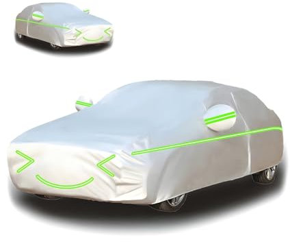 Autoabdeckung Outdoor für F𝙤rd Capri(438×170×132cm)，Auto Abdeckplane Stoff Komplette Autoabdeckungen Wasserdicht Atmungsaktiv UV-Schutz Autoschutzdecke