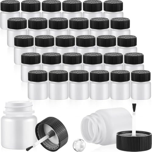 Oladfiop 60 Flacons de Peinture de Retouche Vides de 30 Ml avec Pinceau et Boule de Mélange pour Réparation de Copeaux de Voiture
