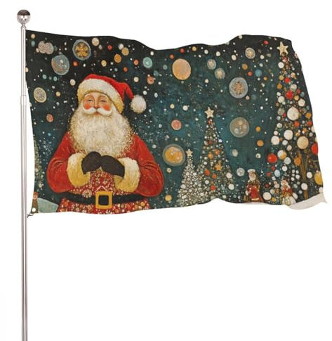 Weihnachtsgartenfahne, 90x150 cm Weihnachtsbaum Flagge doppelseitig Winter-Flagge Weihnachtsdekoration Garten Urlaub Zuhause Party Hängedekoration