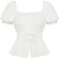 SCARLET DARKNESS Women White Victorian Peplum Top Square Neck Cottagecore Renaissance Blouse Short Sleeve Elastic Waist Tops for Summer S