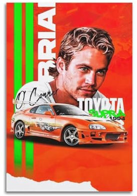 Klassisches JDM-Rennwagen-Poster, Supra MK4, Sportwagen, dekoratives Gemälde, Leinwand-Kunstbild, 30 x 45 cm