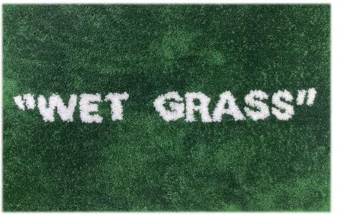 Wet Grass Rug - Green Grass Classic Handmade Flocked Area Rug - Hypebeast Home Decor Carpet - 20 * 32in (50 * 80cm) Indoor Entryway/Bathroom Mat/Sneaker Display Mat - Artistic Premium Floor Mat