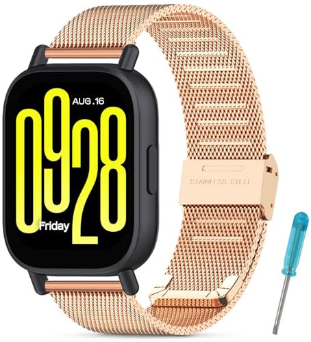 CHULN Bracelet Compatibles avec Redmi Watch 5 Active/Redmi Watch 5 Lite, 22mm Réglable Métal Bracelet de Rechange en Acier Inoxydable pour Redmi Watch 5 Active/Lite Smartwatch.(No host)
