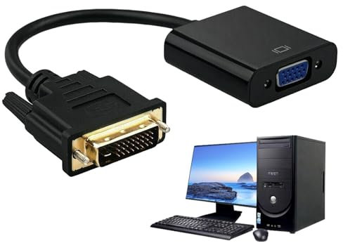 Xinhuju De DVI-D A VGA, Adaptador 1080P HD DVI Macho A VGA Hembra - Convertidor De Macho A Hembra DVI-D 24+1 Puertos Para Desktop, PC, Monitor, Proyector, Laptop