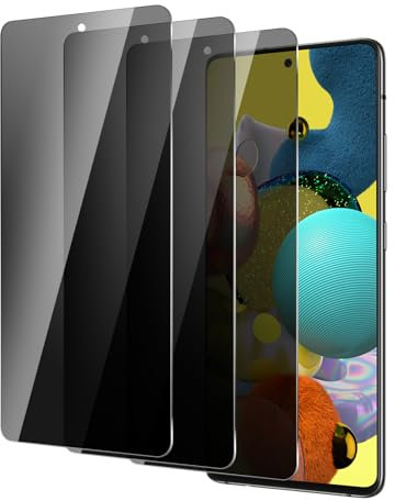 BIESHKJ 3 Stück Sichtschutz Schutzfolie für Samsung Galaxy A51/A52/A52S/A53 5G, Anti-Spy-Hartglas, Gehärtetes Glas Displayschutz, 9H Schutzglas, Anti-Öl, Blasenfrei, Kratzfest