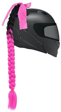 Motorrad Helm ZöPfe, Motorräder Gradient Ramp Helm Dekorieren Zöpfe Retro, Motorrad Helm Zöpfe Helm Haar Perücke Geflochtener Pferdeschwanz mit Abnehmbarer Saugnapf Haarschmuck