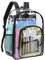 Jortmrd Transparenter Rucksack Durchsichtig Groß Klarer Rucksack Plastik Schulrucksack Schultasche PVC Buchtasche Wasserdicht Stadiontasche für Konzertsport Schule College Sport Beruf Reise