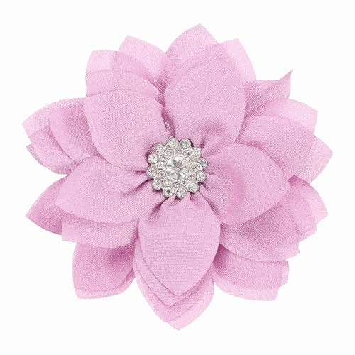 PATIKIL Élégante broche en forme de fleur pour femme, broche en tissu floral en cristal pour fête de mariage, cadeau, costume, vêtements, chapeau, robe, manteau