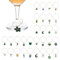 30 Stück Glasmarkierer für Weingläser, Glas Markierung Trinkgläser Grüne zur Getränke Identifikation, Wiederverwendbare Glasmarker für Wein Cocktail Champagner, Party Deko Marker