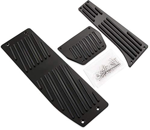 Autopedale,Pedalauflagen Aluminium Fußstütze-Pedale Set Passend für E30 E36 E46 E87 E90 E91 E92 E93 M3 M Tech Bei Mt Silver Black Color(Black 3PCS at)