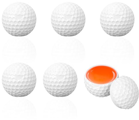 Penitue 6stk Golfball-Schnapsbecher, Langlebige Golfball-Becher aus Kunststoff mit Deckel Praktisches Partyzubehör für Kreative Themen Geeignet für Männliche Golfer (Weiß)