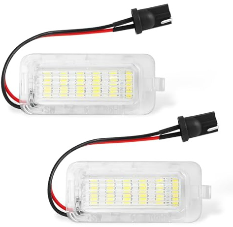 LED Licence Number Plate Light for Ford Focus Fiesta Ranger T6 Mondeo S-Max | 2PCS, 12V White Rear Lamps License Lamp Taillight Replacement for Car