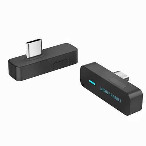 Middle Rabbit D1 PS5 Bluetooth Adapter USB-C, Bluetooth 5.4 Audio Transmitter für AirPods & Bluetooth-Kopfhörer, aptX Adaptive/LL/HD, Low Latency für PS5/PS4/PC