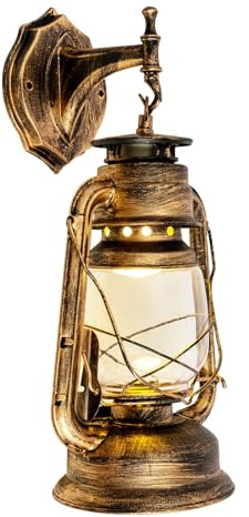 PBTERDTF Vintage Wandleuchte Rustikale Wohnzimmer Wandlampe E27 Lampe Schlafzimmerwand Innen Vintage Antik Loft Zimme Wandleuchte Deko für Wohnzimmer Flure Treppenhäuser Restaurants (Messing)