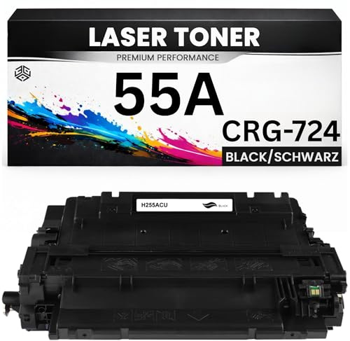 Toner 55A für HP Schwarz Tonerkartusche wie Original CE255A / CRG-724 LaserJet Enterprise 500 MFP M525dn/525/521dn/521dw P3016/3015/3015dn Flow M525f