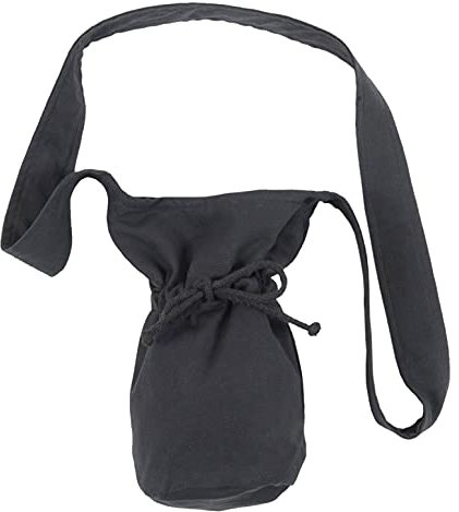 HEMAD Mittelalter Umhängetasche Beutel-Tasche Baumwolle klein Modell: Amalberga, Schwarz