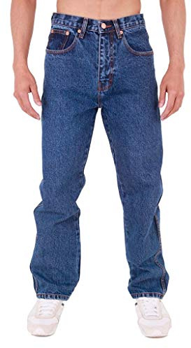 MENS AZTEC BASIC STRAIGHT LEG REGULAR FIT JEANS by AZTEC JEANS 56 Regular Stonewash