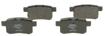 Bosch BP1228 - Brake Pads Car Rear Axle - 1 Set of 4 Pads | Bosch Quality - Reduced Noise and Dust - ECE-R90 Certified - Copper-Free