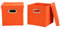 Household Essentials 32-1 Decorative Storage Cube Set with Removable Lids | Orange | 2-Pack
