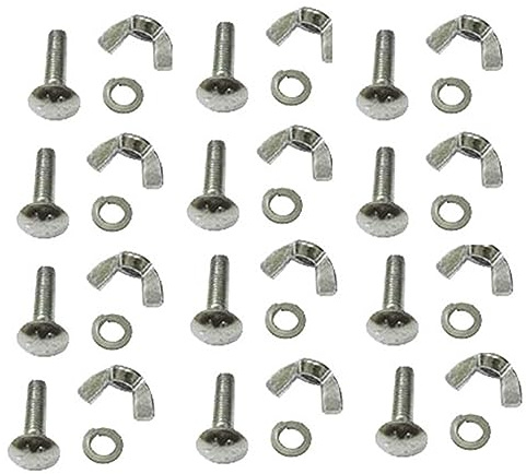 Marshalltown Zubehör Paket (12 Schrauben, Unterlegscheiben & Flügelmuttern) für die meisten Gabelkopfadapter/Stiele