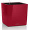 Lechuza – Pot de Fleurs d'Interieur – Premium Cube – Réserve d'Eau Intégrée – Coloris Rouge Scarlet – 40 x 40 x 40 cm