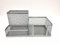 Silver Square Multi Section Mesh Pen Pencil Holder Organiser Pot Office Desk Case Basket Box