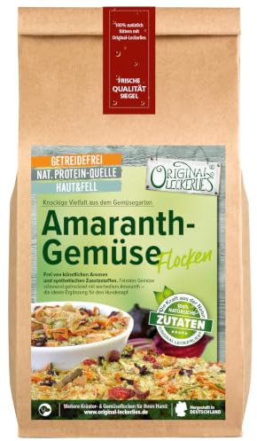 ORIGINAL LECKERLIES® Amaranth-Gemüseflocken, 2 kg getreidefreie Gemüseflocken, Hundeflocken, Barf Zusatz Hund Hundefutter – Naturprodukt für Hunde