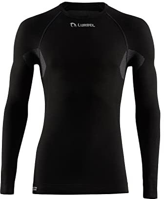Lurbel Alaska Long Sleeves, Camiseta térmica, Camiseta de Trekking, Ropa Interior térmica, Camiseta Manga Larga térmica. (Negro - XL)