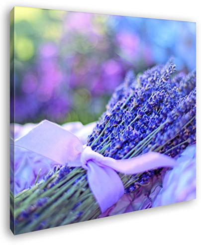 Leinwandbild Ein Bündel Lavendel – Duft der Provence Format: 70x70 cm XXL Kunstdruck Bild auf Keilrahmen/Wandbild/Wohnzimmer Deko