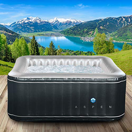 Whirlpool Netspa „Aspen“ aufblasbar 4 Personen 168x168cm 110 Massagedüsen Heizung Aufblasfunktion per Knopfdruck 700l Wellness Massage
