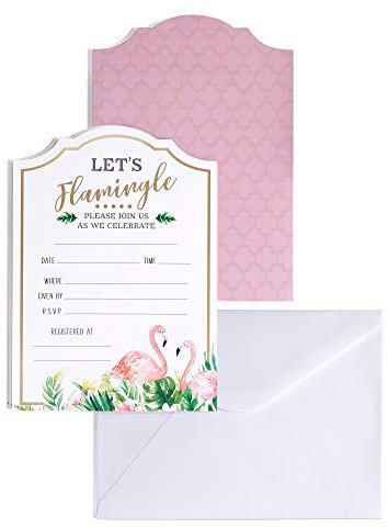 Lillian Rose SH630 Einladungskarten für Brautparty, 24 Stück, Flamingo, 0,1x5x7, rosa