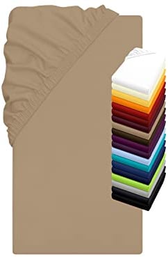 npluseins Jersey Spannbettlaken Wasser- & Boxspringbetten | Baumwollmischung aus Baumwolle und Elasthan, extra elastisch, hohe Steghöhe, Rundumgummi, faltenfreier Sitz
