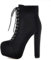 Only maker Botines de tacón de bloque para mujer Botas de plataforma de lona forradas de cálido, Negro , 43 EU