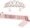 Leixi Queen Sash & Tiara Kit - 30th Birthday Gift for Women - Rose Gold