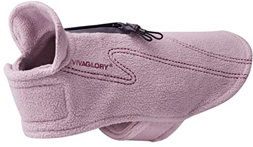 VIVAGLORY Cozywrap Wintermantel Hund, Hundejacke mit Klettverschluss & Geschirr Öffnung, Fleecejacke Hund Hundejacke, Reflektierend & Verstellbar Fleece Softshell, S, Rosa